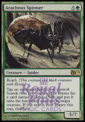 **2x FOIL Arachnus Spinner** MTG M12 Magic 2012 Core Set Rare MINT green