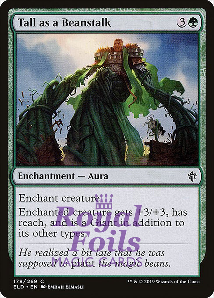 Tall as a Beanstalk 3x FOIL ELD MTG Throne of Eldraine Common MINT green