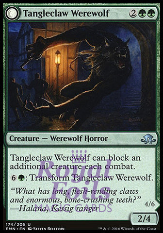 Tangleclaw Werewolf // Fibrous Entangler 4x FOIL EMN MTG Eldritch Moon Uncommon 3 MT 1 NM green