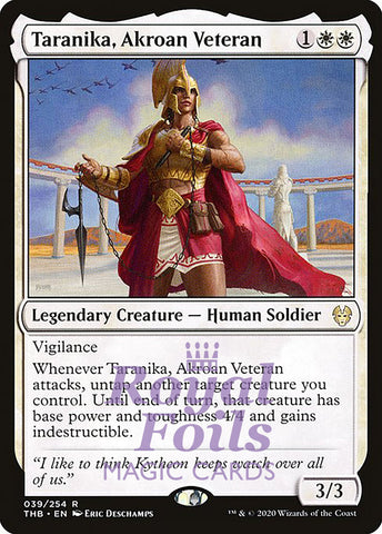 Taranika, Akroan Veteran 2x FOIL THB MTG Theros Beyond Death Rare MINT white