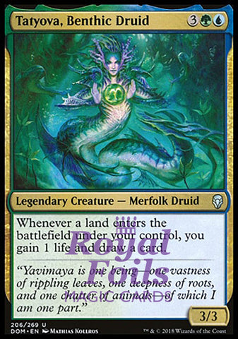 **1x FOIL Tatyova, Benthic Druid** DOM MTG Dominaria Uncommon MINT green blue