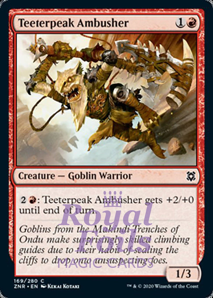 Teeterpeak Ambusher 4x FOIL ZNR MTG Zendikar Rising Common MINT red