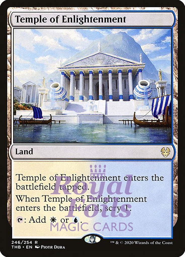 **1x FOIL Temple of Enlightenment** THB MTG Theros Beyond Death Rare MINT white blue land