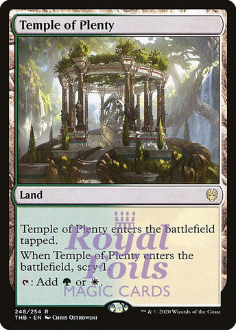 **1x FOIL Temple of Plenty** THB MTG Theros Beyond Death Rare MINT green white land