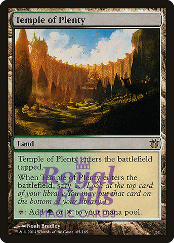 **1x FOIL Temple of Plenty** BNG MTG Born of the Gods Rare MINT green white land