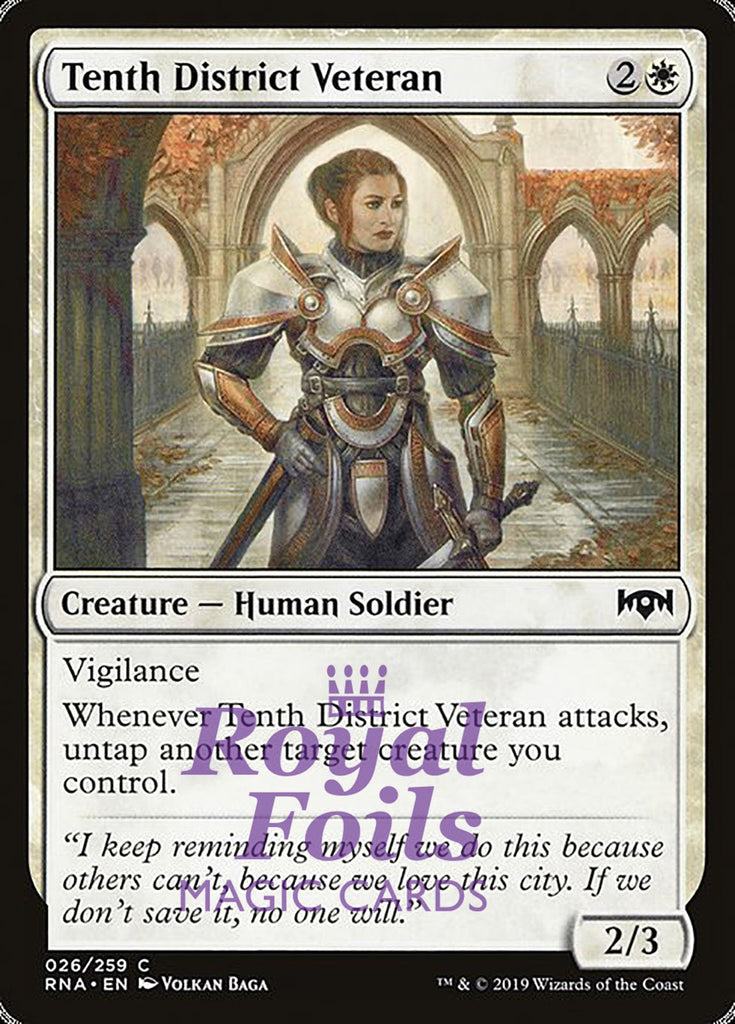 **2x FOIL Tenth District Veteran** RNA MTG Ravnica Allegiance Common MINT white