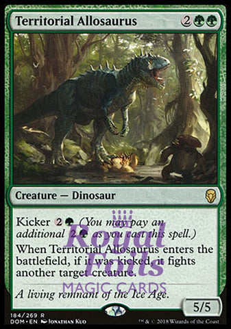 **1x FOIL Territorial Allosaurus** DOM MTG Dominaria Rare MINT green