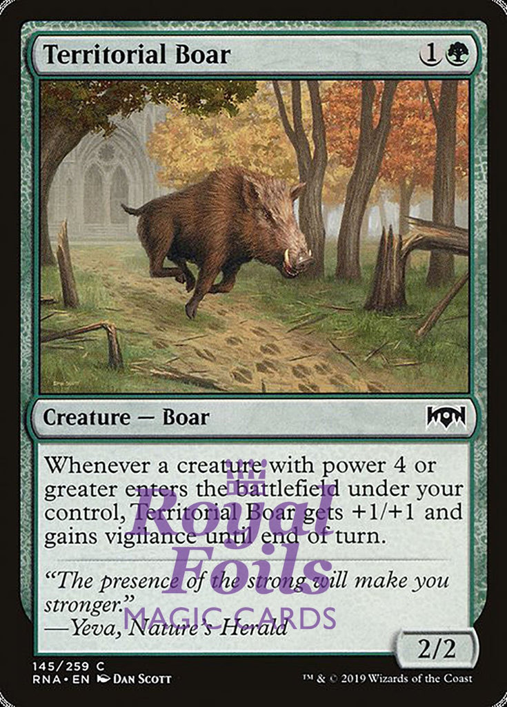 **2x FOIL Territorial Boar** RNA MTG Ravnica Allegiance Common MINT green