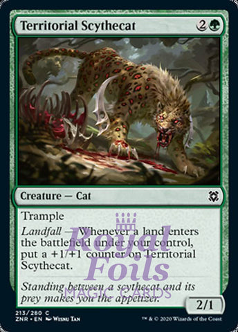 **4x FOIL Territorial Scythecat** ZNR MTG Zendikar Rising Common MINT green