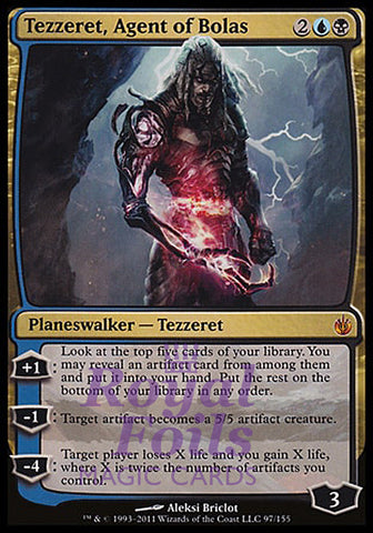 Tezzeret Agent of Bolas 1x FOIL MBS MTG Mirrodin Besieged Mythic NM+ blue black