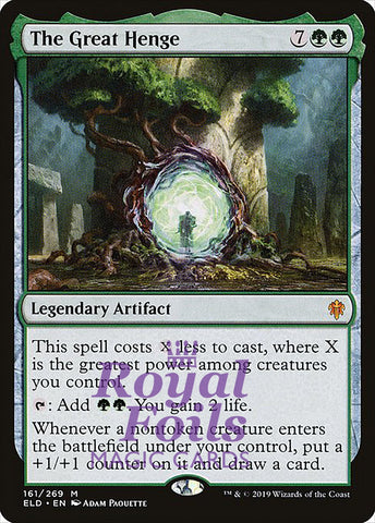 **1x FOIL The Great Henge** ELD MTG Throne of Eldraine Mythic MINT green