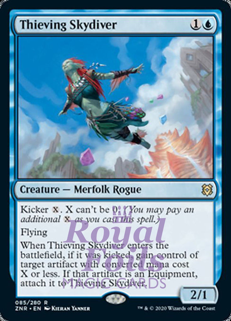 **1x FOIL Thieving Skydiver** ZNR MTG Zendikar Rising Rare MINT blue