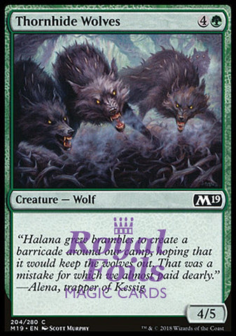 Thornhide Wolves 4x FOIL M19 MTG Core Set 2019 Common MINT green