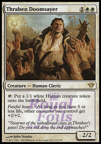 Thraben Doomsayer 1x FOIL DKA MTG Dark Ascension Rare MINT white