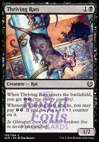 **4x FOIL Thriving Rats** KLD MTG Kaladesh Common MINT black