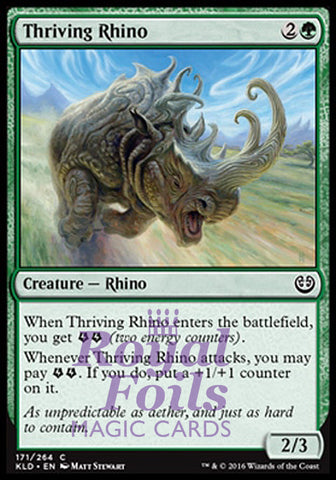Thriving Rhino 4x FOIL KLD MTG Kaladesh Common MINT green