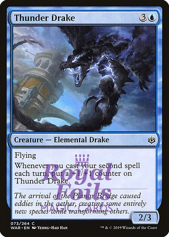 Thunder Drake 3x FOIL WAR MTG War of the Spark Common MINT blue