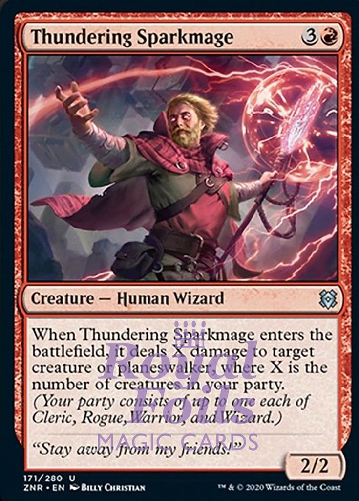 **4x FOIL Thundering Sparkmage** ZNR MTG Zendikar Rising Uncommon MINT red