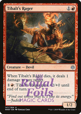 Tibalt's Rager 3x FOIL WAR MTG War of the Spark Uncommon MINT red