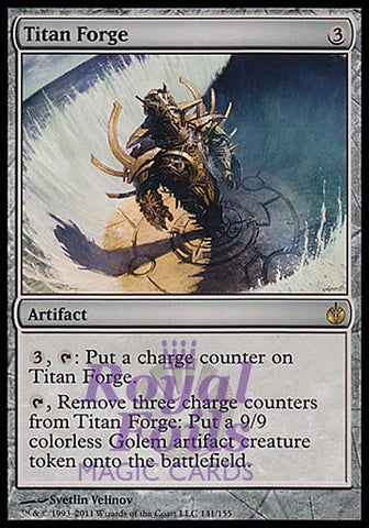 **1x FOIL Titan Forge** MBS MTG Mirrodin Besieged Rare NM artifact