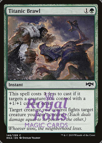 Titanic Brawl 2x FOIL RNA MTG Ravnica Allegiance Common MINT green