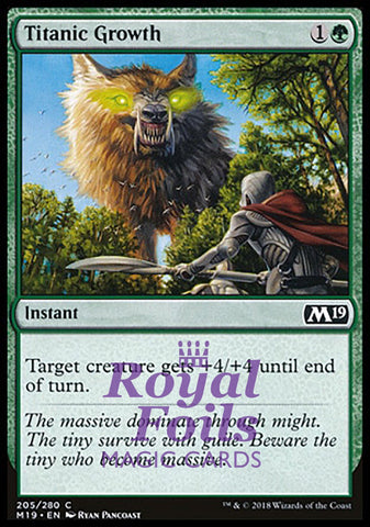 Titanic Growth 4x FOIL M19 MTG Core Set 2019 Common MINT green