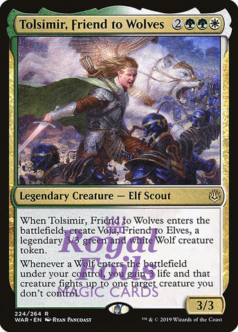 Tolsimir, Friend to Wolves 1x FOIL WAR MTG War of the Spark Rare MINT green white