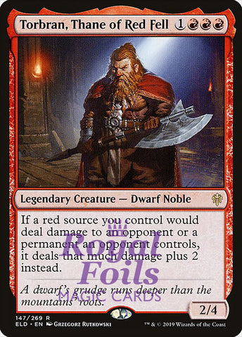 Torbran, Thane of Red Fell 1x FOIL ELD MTG Throne of Eldraine Rare MINT red