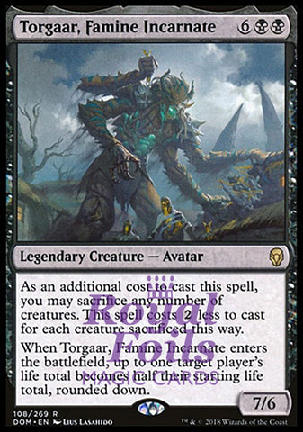 Torgaar, Famine Incarnate 1x FOIL DOM MTG Dominaria Rare MINT black
