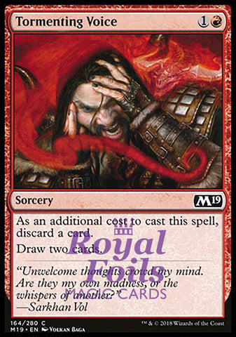 Tormenting Voice 4x FOIL M19 MTG Core Set 2019 Common MINT red