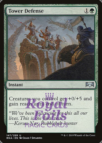 **1x FOIL Tower Defense** RNA MTG Ravnica Allegiance Uncommon MINT green