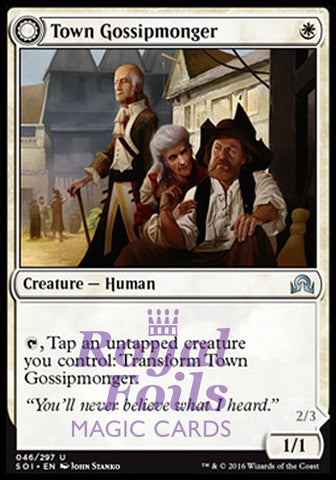Town Gossipmonger // Incited Rabble 2x FOIL SOI MTG Shadows Over Innistrad Uncommon MINT white red