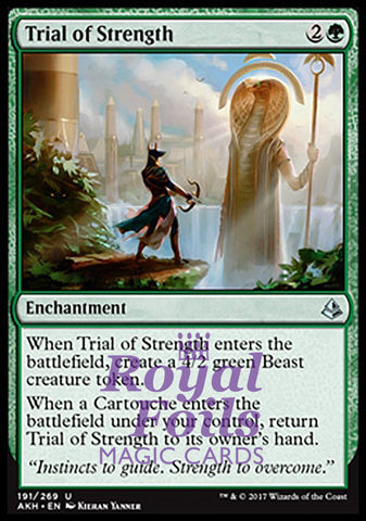 Trial of Strength 4x FOIL AKH MTG Amonkhet Uncommon MINT green