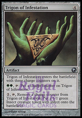 **2x FOIL Trigon of Infestation** SOM MTG Scars of Mirrodin Uncommon MINT green artifact