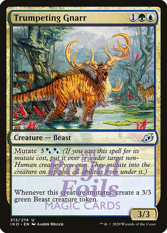 Trumpeting Gnarr 4x FOIL IKO MTG Ikoria Uncommon MINT green blue