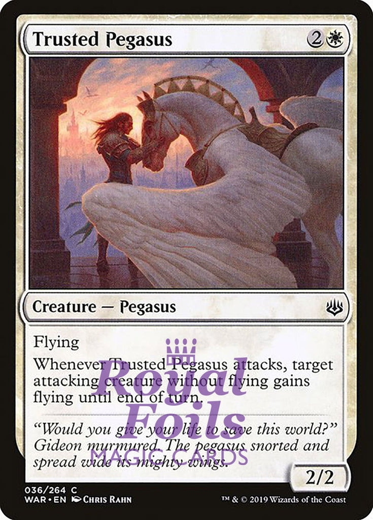 **3x FOIL Trusted Pegasus** WAR MTG War of the Spark Common MINT white