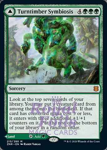 Turntimber Symbiosis // Serpentine Wood 1x FOIL ZNR MTG Zendikar Rising Mythic MINT green land