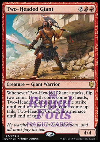 Two-Headed Giant 2x FOIL DOM MTG Dominaria Rare MINT red