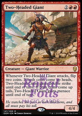 **1x FOIL Two-Headed Giant** DOM MTG Dominaria Rare MINT red