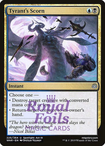 Tyrant's Scorn 1x FOIL WAR MTG War of the Spark Uncommon MINT blue black