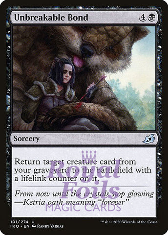 Unbreakable Bond 4x FOIL IKO MTG Ikoria Uncommon MINT black