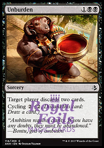 Unburden 4x FOIL AKH MTG Amonkhet Common MINT black