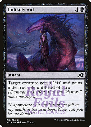 Unlikely Aid 4x FOIL IKO MTG Ikoria Common MINT black
