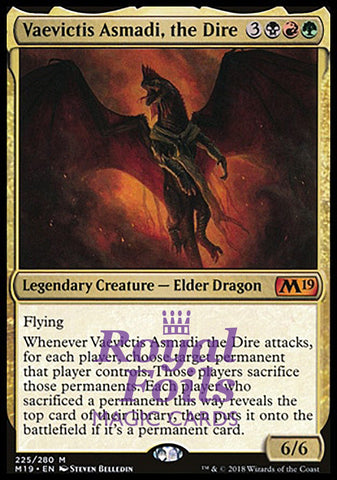 Vaevictis Asmadi, the Dire 1x FOIL M19 MTG Core Set 2019 Mythic MINT black red green