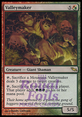 **1x FOIL Valleymaker** SHM MTG Shadowmoor Rare NM red green