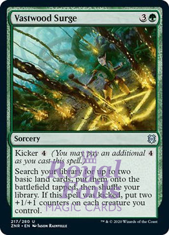 Vastwood Surge 4x FOIL ZNR MTG Zendikar Rising Uncommon MINT green