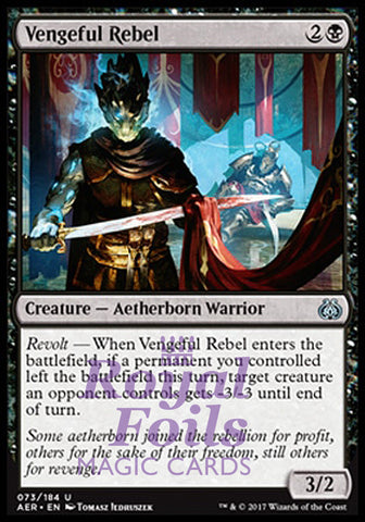 Vengeful Rebel 2x FOIL AER MTG Aether Revolt Uncommon MINT black