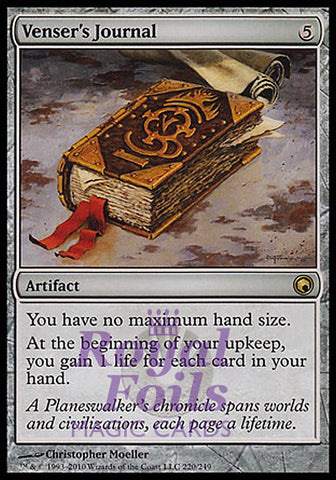 Venser's Journal 1x FOIL SOM MTG Scars of Mirrodin Rare MINT artifact