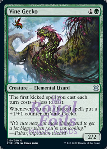 Vine Gecko 4x FOIL ZNR MTG Zendikar Rising Uncommon MINT green