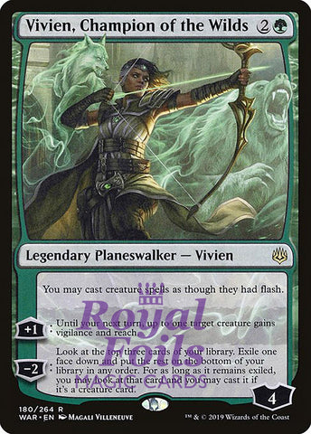 Vivien, Champion of the Wilds 1x FOIL WAR MTG War of the Spark Rare MINT green